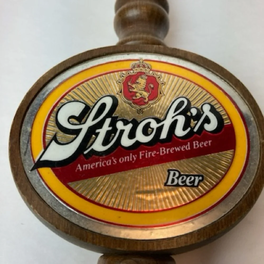 Strohs Beer Tap Handle Wood 12 Inches Vintage Rare